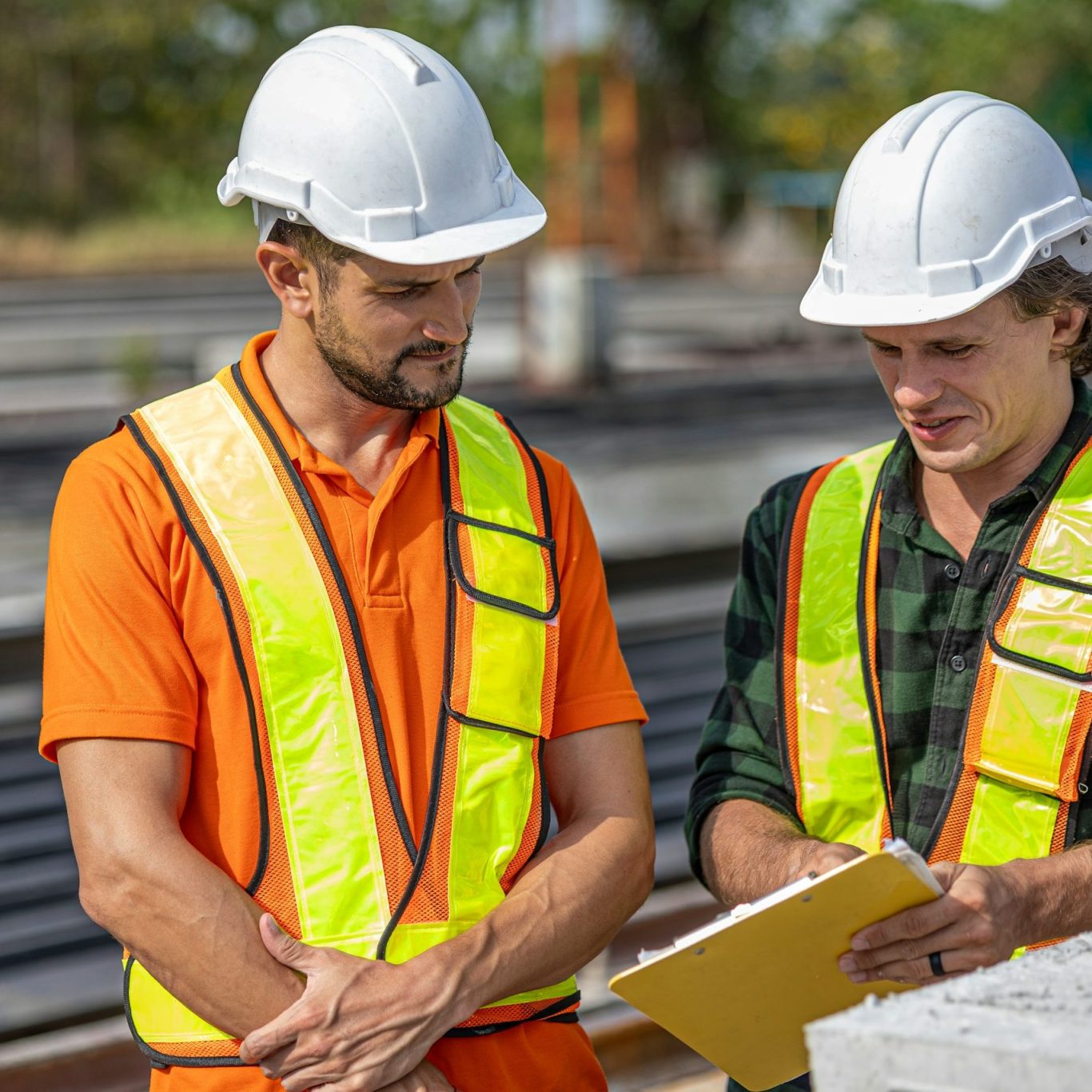 Construction subcontractor reviewing CIS records